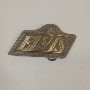 Vintage Brass Elvis Belt Buckle 1970s